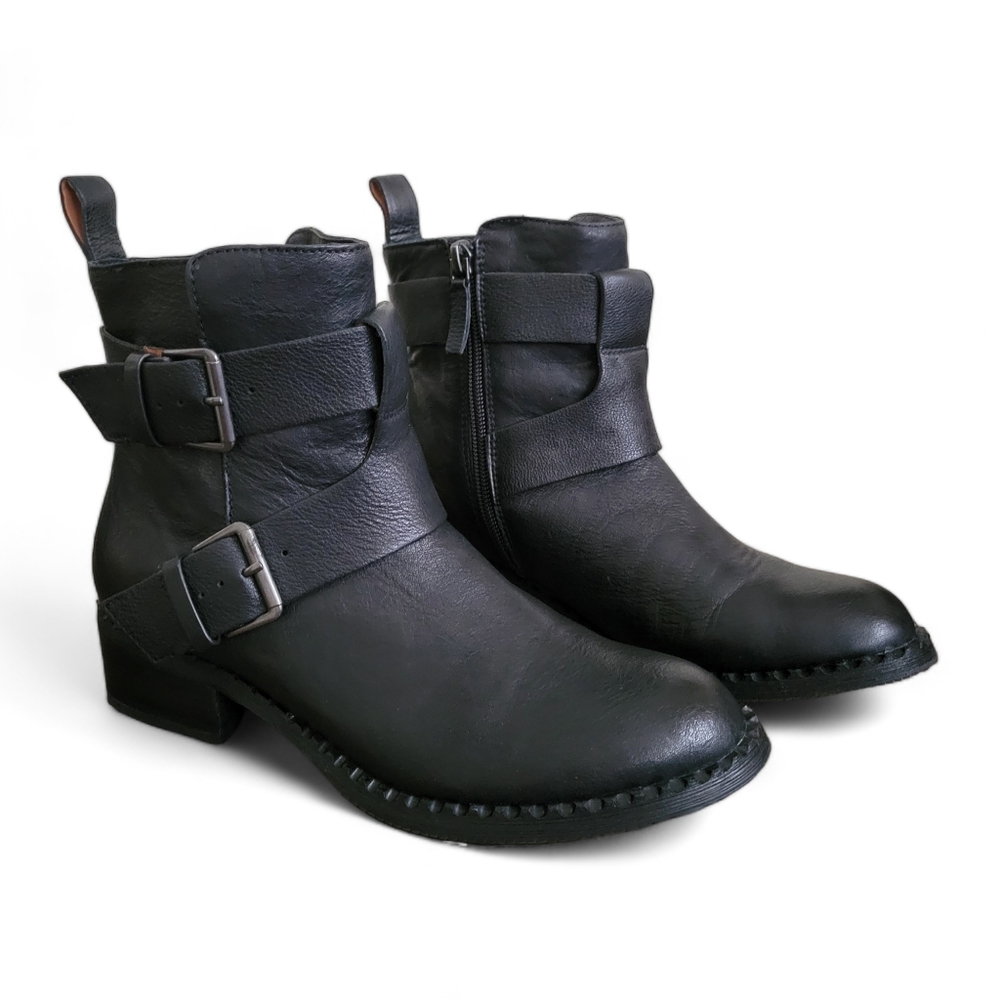 Kenneth Cole Gentle Souls Brena Genuine Leather Zip Booties / moto boot …